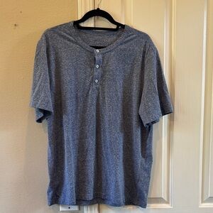 Men's Blue Henley Shirt -XL
